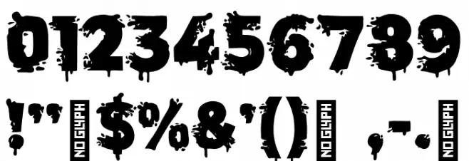 Terror Letter Font OTHER CHARS