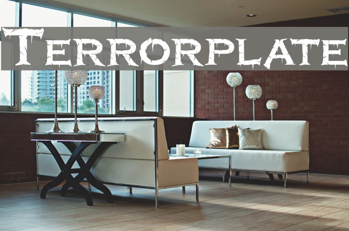 Terrorplate Font examples