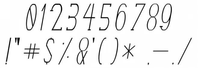 Terry Bruce Italic Font OTHER CHARS