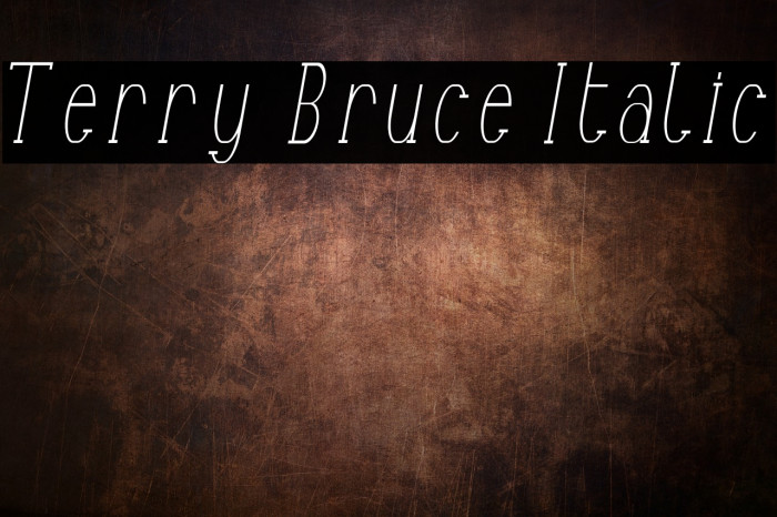 Terry Bruce Italic फ़ॉन्ट examples