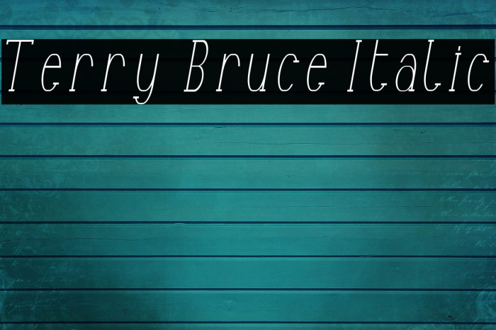 Terry Bruce Italic फ़ॉन्ट examples