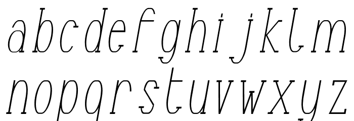 Terry Bruce Italic फ़ॉन्ट लोअरकेस