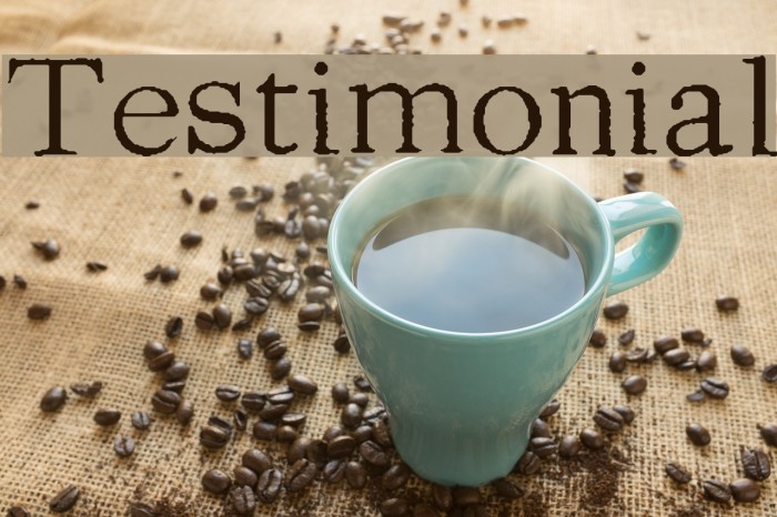 Testimonial Font examples