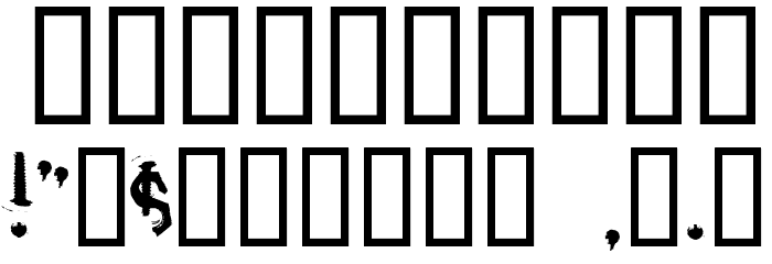 Tetanus, Regular Font OTHER CHARS