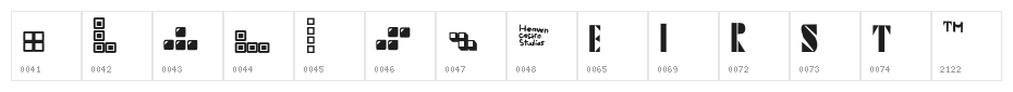 Tetris Blocks 2.0 Character Map
