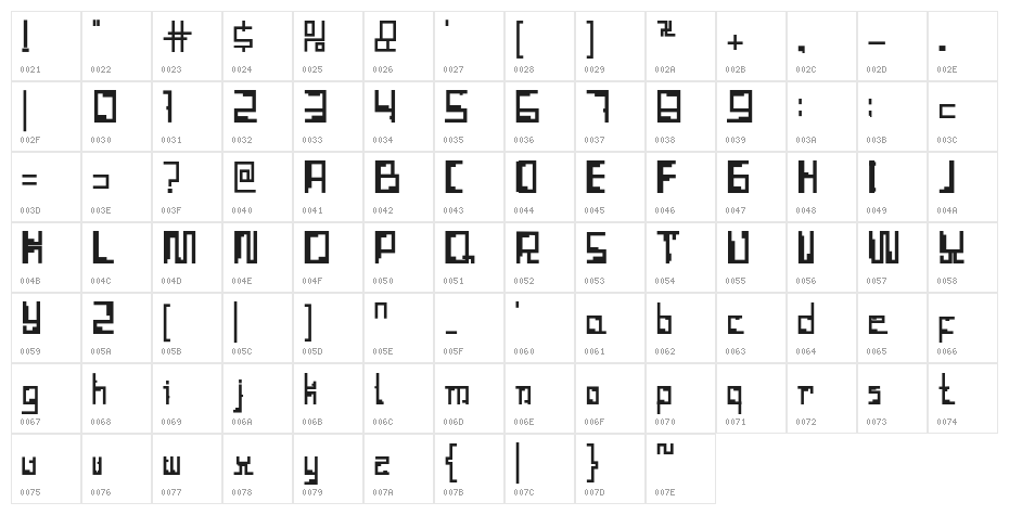Tetris_Hollow Character Map