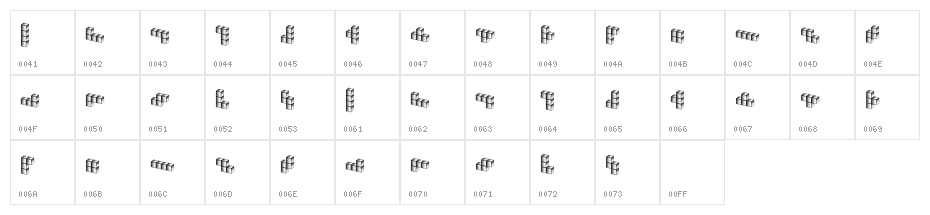 Tetriso Regular Character Map