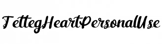 Tetteg Heart Personal Use  Скачать бесплатные шрифты