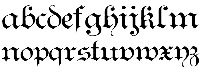 Teutonic No1 DemiBold Font LOWERCASE