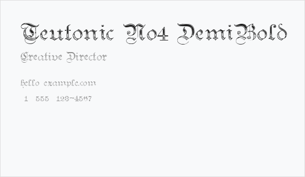 Teutonic No4 DemiBold Business Card
