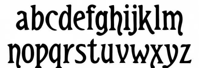 Teutonic Caratteri MINUSCOLO