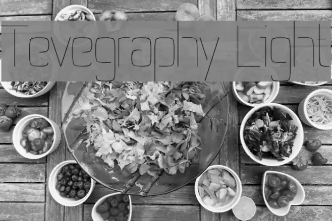 Tevegraphy Light Font examples