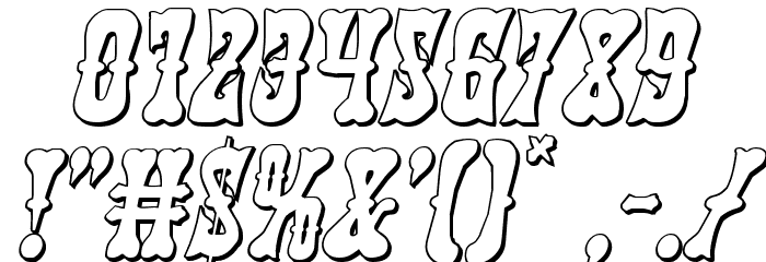 Texas Ranger 3D Italic Font OTHER CHARS