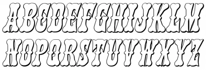 Texas Ranger 3D Italic Polices MAJUSCULES