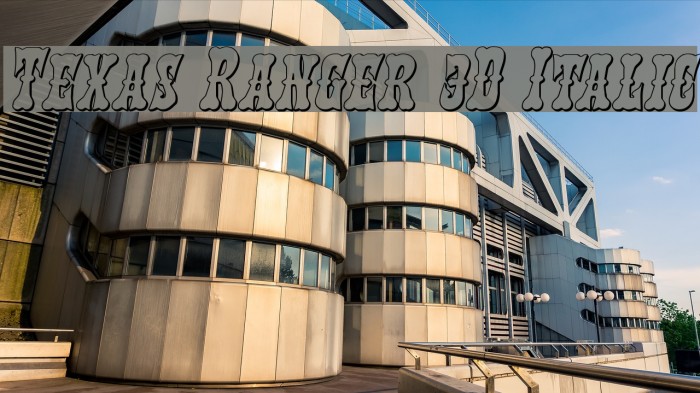 Texas Ranger 3D Italic Font examples