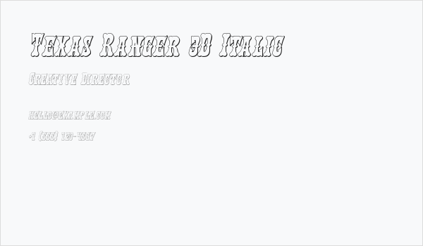 Texas Ranger 3D Italic Business Card