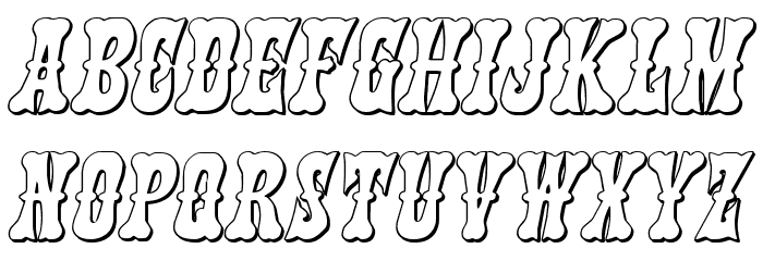 Texas Ranger 3D Italic Font LOWERCASE