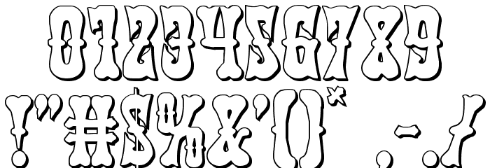 Texas Ranger 3D Font OTHER CHARS