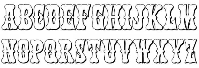 Texas Ranger 3D Font LOWERCASE