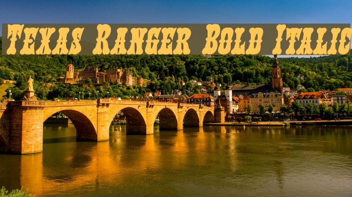 Texas Ranger Bold Italic Font examples