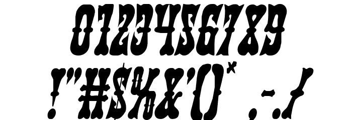 Texas Ranger Condensed Italic Font OTHER CHARS