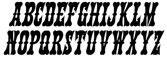 Texas Ranger Condensed Italic Font LOWERCASE