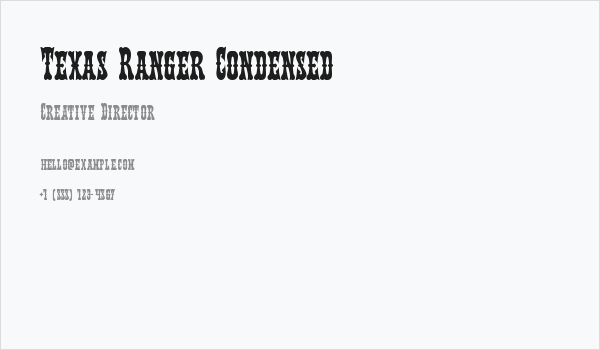 Texas Ranger Condensed Business Card