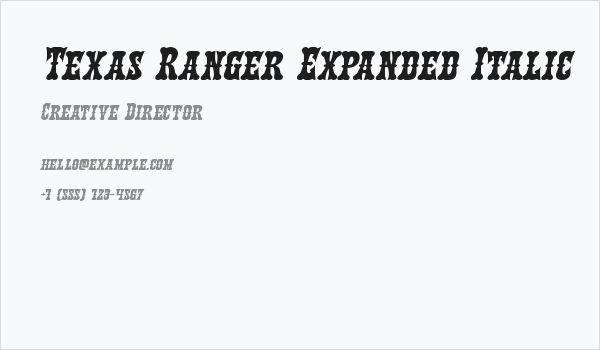 Texas Ranger Expanded Italic Business Card