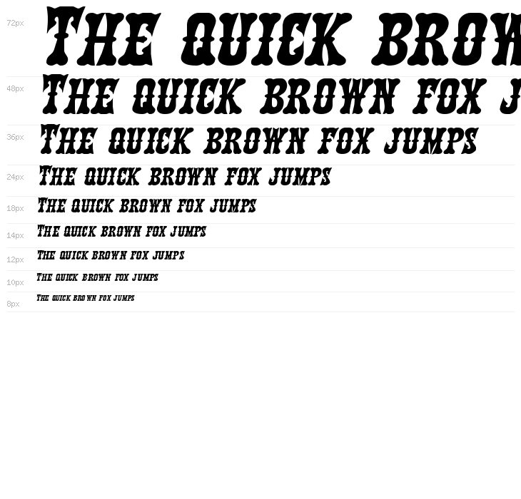 Texas Ranger Expanded Italic Waterfall