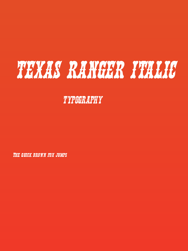 Texas Ranger Italic Poster