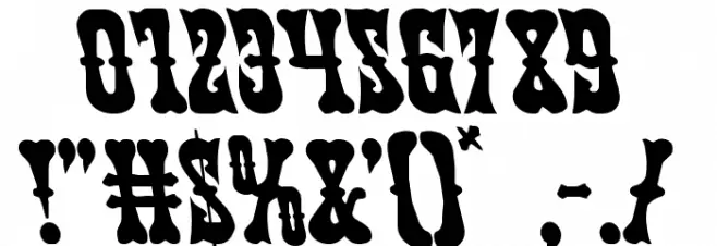 Texas Ranger Leftalic Font OTHER CHARS