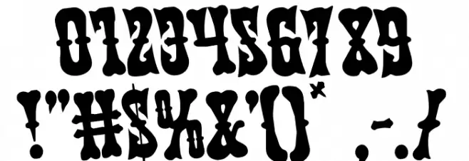 Texas Ranger Rotated Font OTHER CHARS