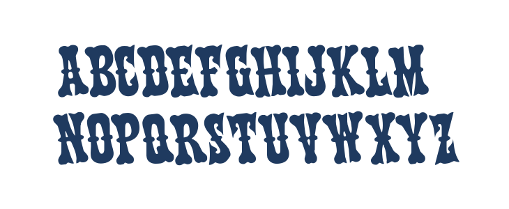 Texas Ranger Rotated Lowercase