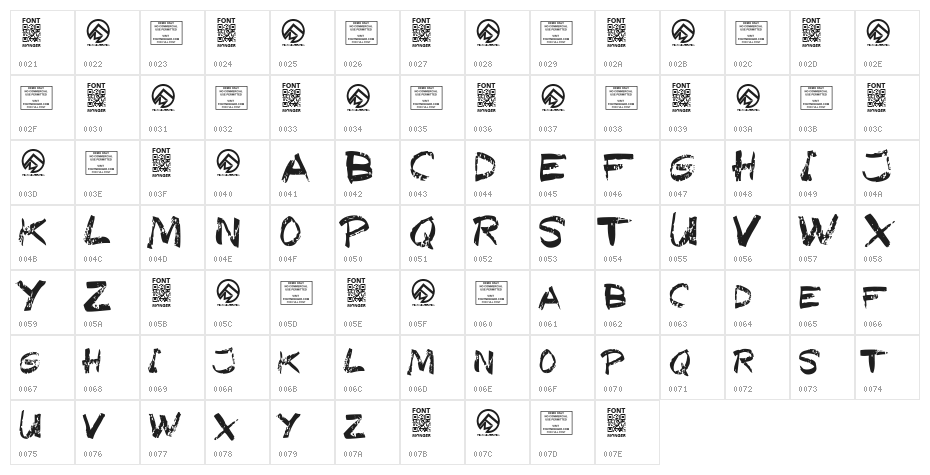 Texas Slaughter Regular Character Map