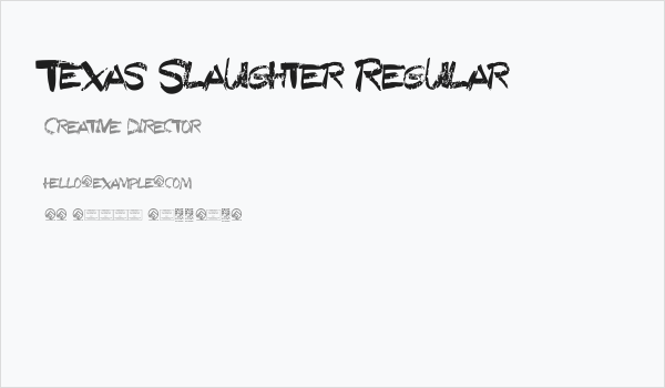 Texas Slaughter Regular Business Card