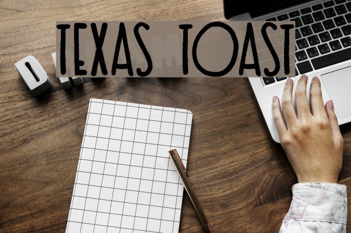 Texas Toast Font examples