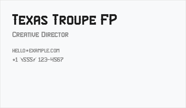 Texas Troupe FP Business Card