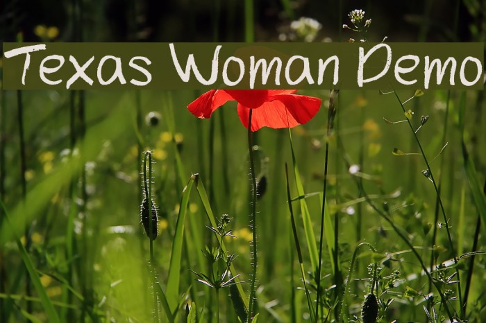 Texas Woman Demo Font examples