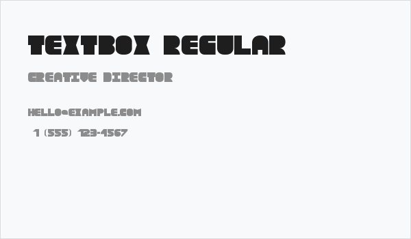 TextBox Regular Business Card