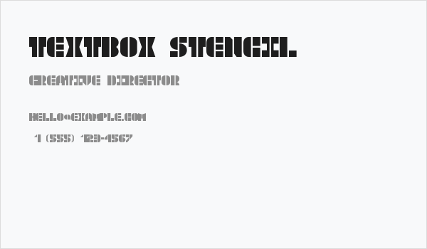TextBox Stencil Business Card