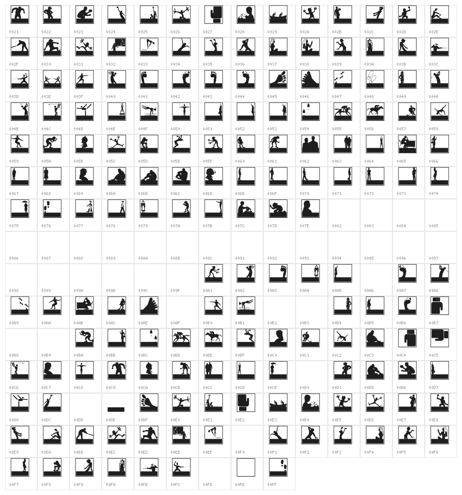 TextEmptyStickers Character Map