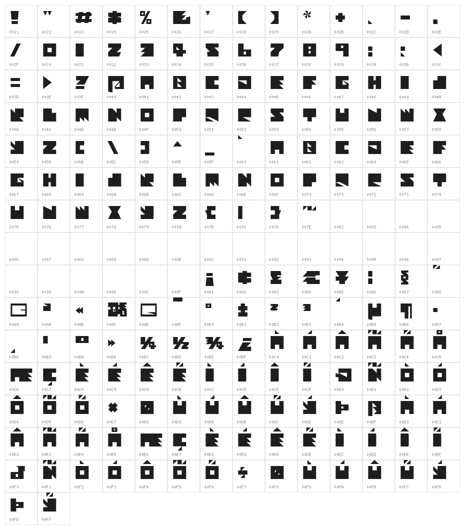 Textan - Square Character Map