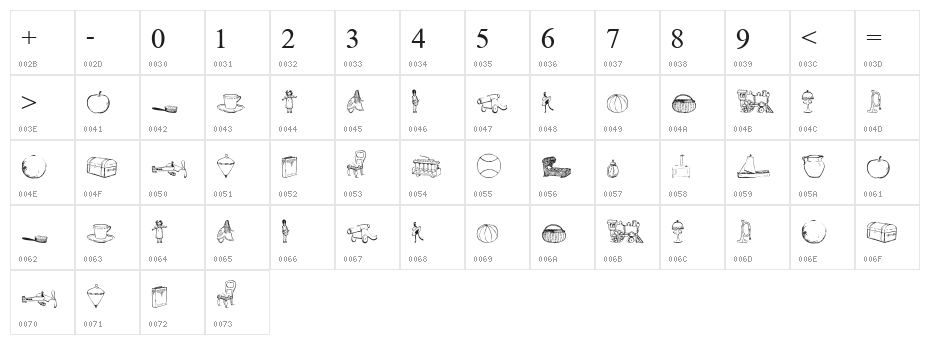 Textbook Math Character Map