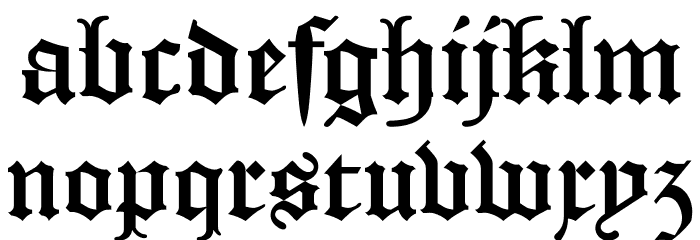 Textura Belgica Font LOWERCASE