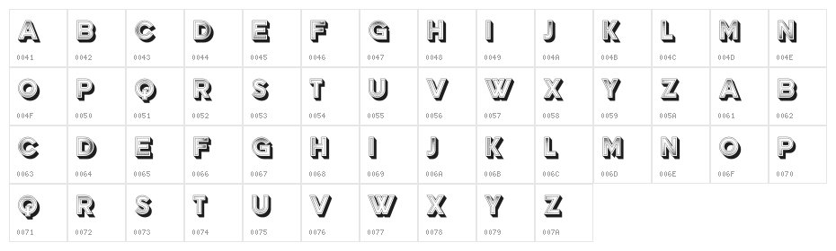 Texur Regular Character Map