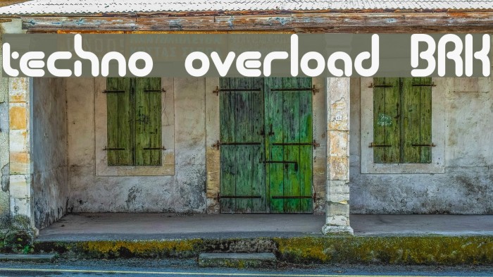 techno overload BRK Font examples