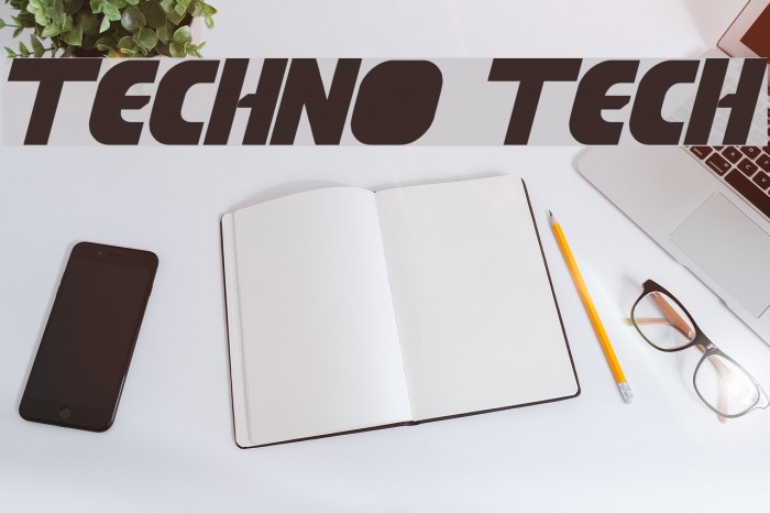 techno tech Font examples