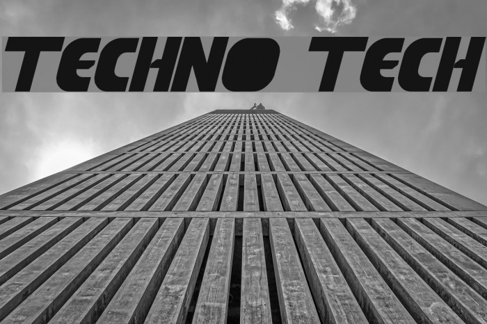 techno tech Font examples