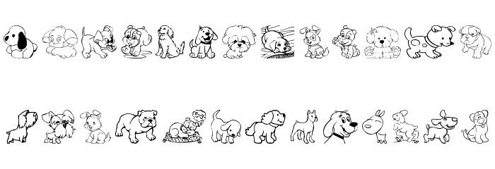 tender puppies Font LOWERCASE