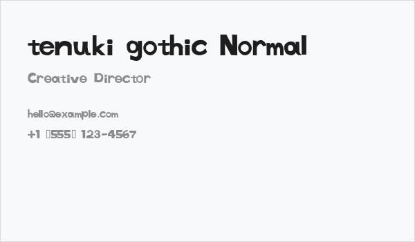 tenuki gothic Normal Business Card